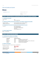 fiche de données de sécurité Deca VMZINC